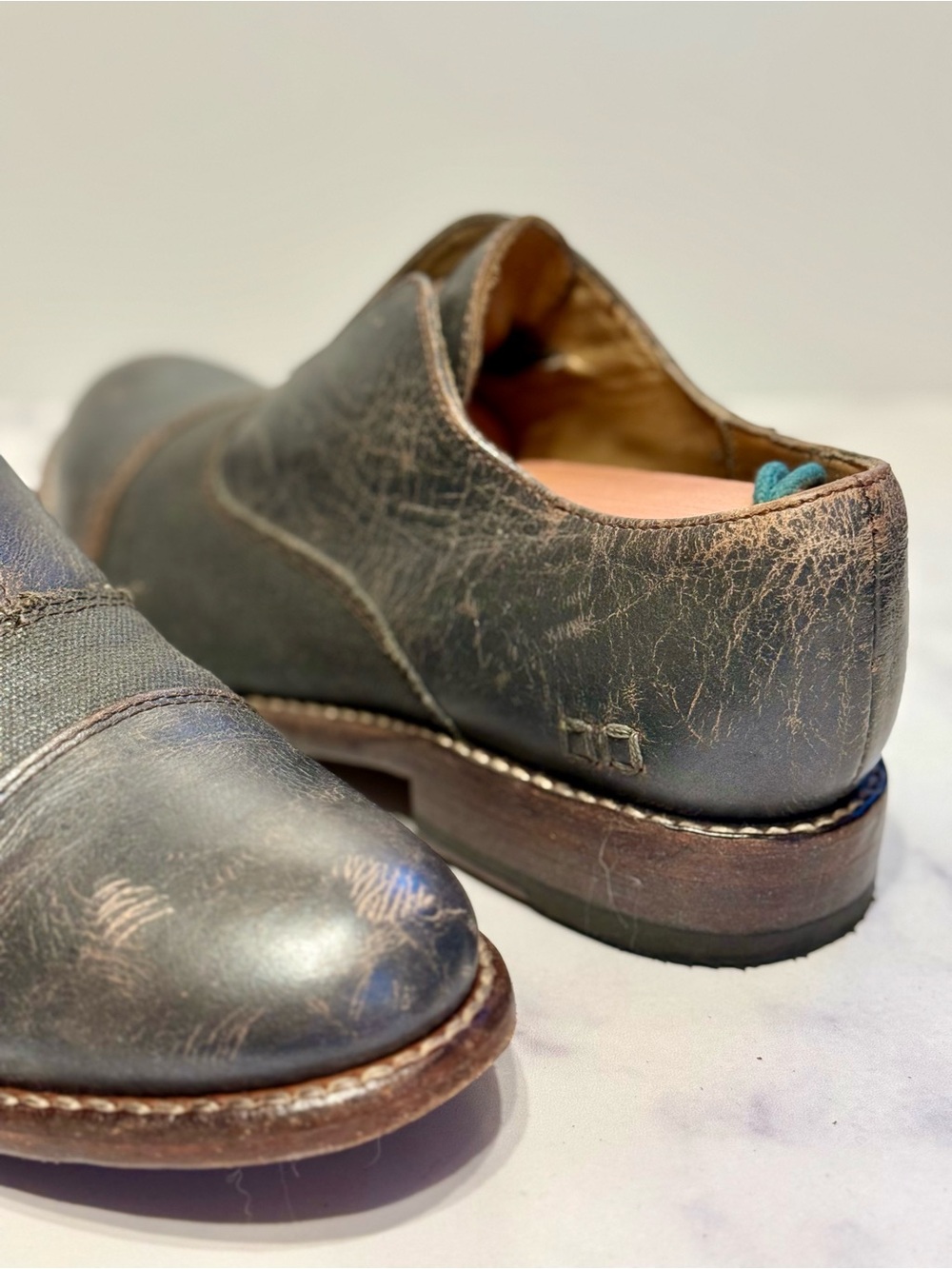 BED|STU Eden Distressed Gray Leather slip-on Loafers Cobbler Series (size 8.5) - Picture 8 of 16